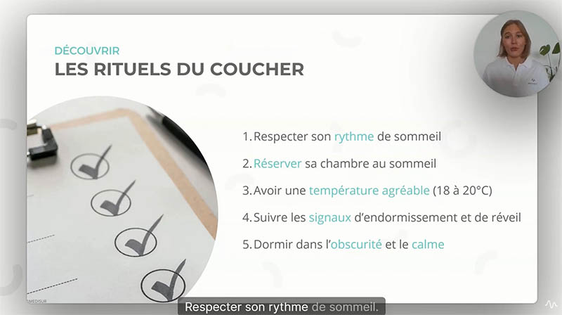 Vidéo sur le rituel du coucher